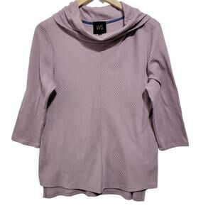 W5 Womens Cowel Neck Pink Ribbed Knit Oversized Top Size Medium